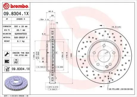Гальмівний диск BREMBO 0983041X