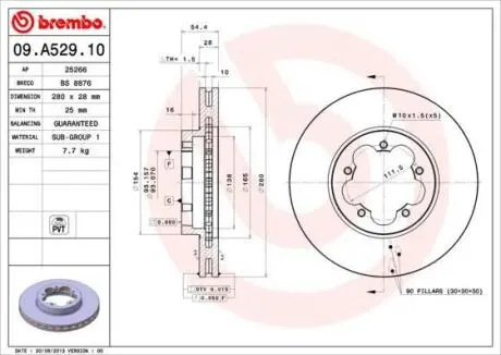 Гальмівний диск BREMBO 09A52910