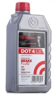 Тормозная жидкость DOT 4 0.5л BREMBO L 04 205
