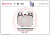 Комплект гальмівних колодок з 4 шт. дисків BREMBO P06106 (фото 3)