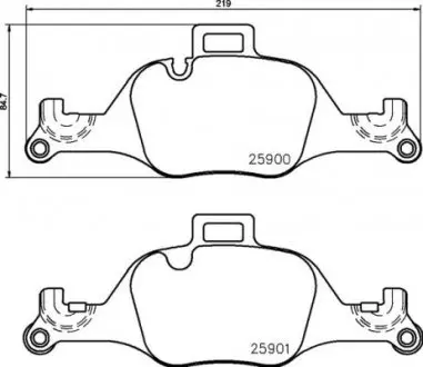 Комплект тормозных колодок из 4 шт. дисков BREMBO P06107
