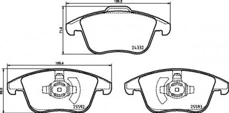 Комплект гальмівних колодок з 4 шт. дисків BREMBO P24211