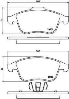 Комплект гальмівних колодок з 4 шт. дисків BREMBO P68047