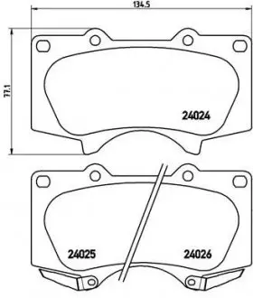 Комплект тормозных колодок из 4 шт. дисков BREMBO P83102