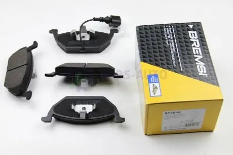 Тормозные колодки пер. Caddy III/Golf V/Octavia/A3 03- (с датчиком) BREMSI BP2848