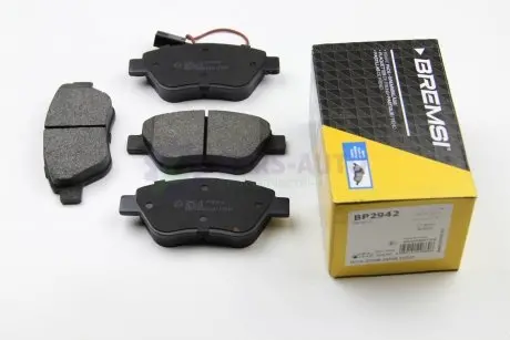Тормозные колодки пер. Doblo 01- (Bosch) (122.8x53.6) с датчиком BREMSI BP2942
