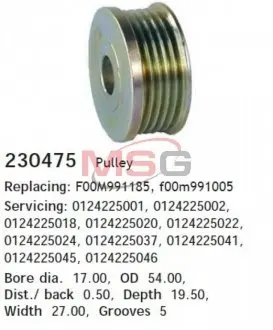 Шків ременя генератора CARGO 230475