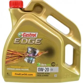 Олива моторна EDGE 0W-20 C5 (Каністра 4л) CASTROL 15CC95