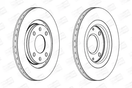Диск тормозной передний (кртано 2) Citroen Berlingo (96-11) CHAMPION 561364CH