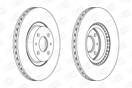 Диск тормозной передний (кртано 2) Fiat Doblo (01-), Bravo (I,II) CHA CHAMPION 561387CH
