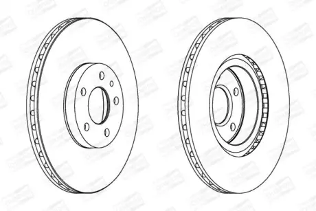 Диск тормозной передний (кртано 2) Fiat Doblo (07-) CHAMPION 561520CH