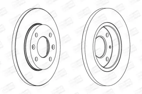 Диск тормозной передний (кратно 2шт.) CITROEN XSARA (N1) 97-05|PEUGEOT 206 Hatchback (2A/C) 98-12 CHAMPION 562055CH