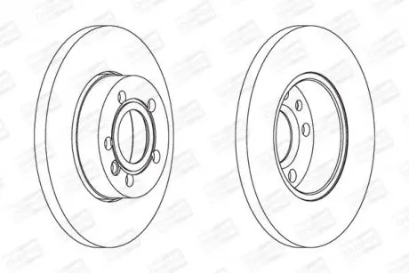 Диск тормозной передний (кратно 2шт.) VW Caravelle, Multivan, Transporter, LT 28-46 II (96-06) CHAMPION 562079CH