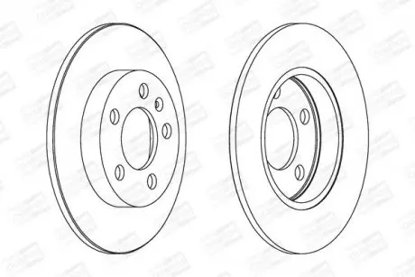 Диск тормозной задний (кратно 2шт.) AUDI A3 Quattro (00-), SKODA Octavia (98-) CHAMPION 562177CH