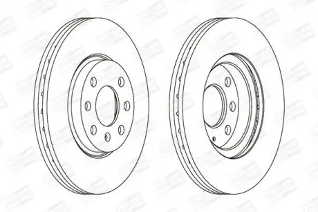 Диск тормозной передний (кратно 2шт.) Opel Combo/MPV 01 - Corsa C (X01) (00-09), Meriva (03-10), Tigra (X04) (04-1 CHAMPION 562196CH