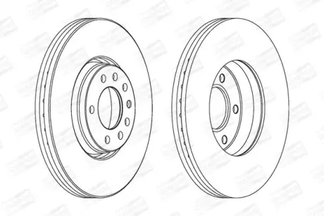Диск тормозной передний (кртано 2) Opel Astra (G,H), Corsa D, Zafira B (CHAMPION 562240CH