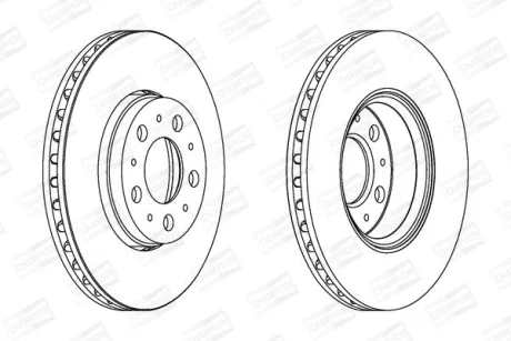 Гальмівний диск перед. S60/S70/S80/V70/XC70 (98-10) компл. 2шт CHAMPION 562244CH