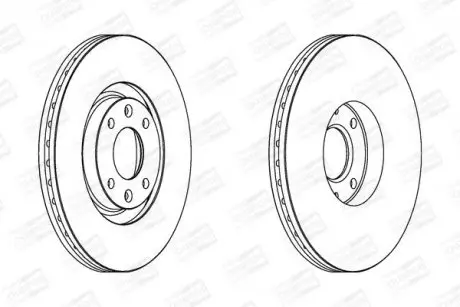 Диск гальмівний передній (кратно 2) Citroen C4 Grand Picasso I (UA_) (06-13), C4 I (LC_) (04-14) CHAMPION 562267CH