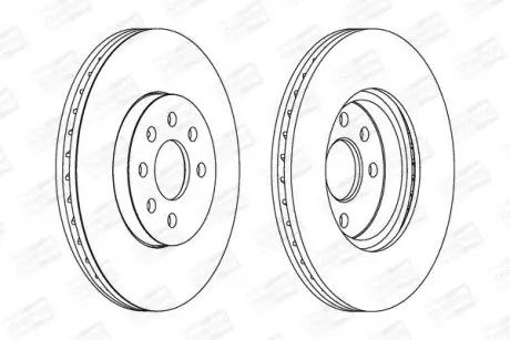 Диск тормозной передний (кратно 2шт.) OPEL ASTRA H (A04) 04-14, ASTRA H CLASSIC Hatchback (A04) 09- CHAMPION 562278CH