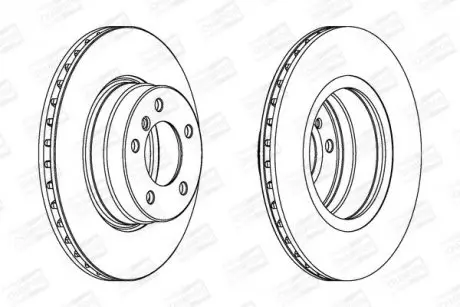 Диск тормозной передний (кратно 2шт.) BMW 5 (E39) (95-03), 5 (E60) (01-10) CHAMPION 562320CH