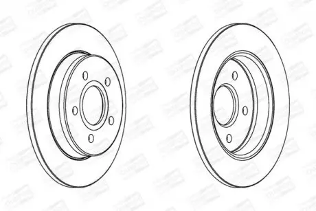 Диск тормозной задний (кратно 2шт.) FORD C-MAX (07-10), FOCUS II (04-13) CHAMPION 562361CH