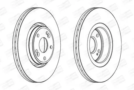 Диск тормозной передний (кратно 2шт.) RENAULT LAGUNA II (BG0/1_) 01-07, LAGUNA II Grandtour (KG0/1_) 01-07 CHAMPION 562381CH