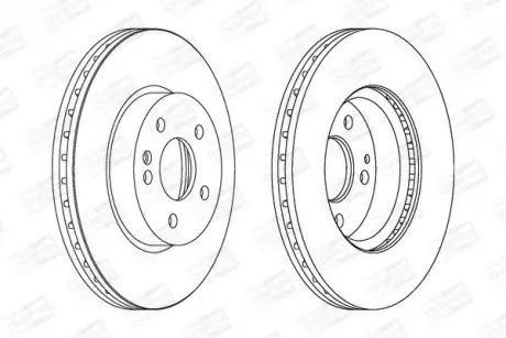 Диск тормозной передний (кратно 2шт.) MERCEDES-BENZ V-CLASS (W447) 14-, VIANO (W639) 03- CHAMPION 562392CH