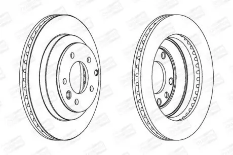 Диск гальмівний задній (кратно 2) Audi Q7 (4Lb) (06-16)/Porsche Cayenne (92A) (10-) CHAMPION 562393CH