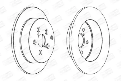 Диск тормозной задний (кратно 2) Toyota Avensis (T25) CHAMPION 562418CH