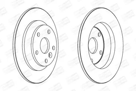 Диск тормозной задний (кратно 2) Ford Focus II, Kuga I, Mondeo IV CHA CHAMPION 562536CH