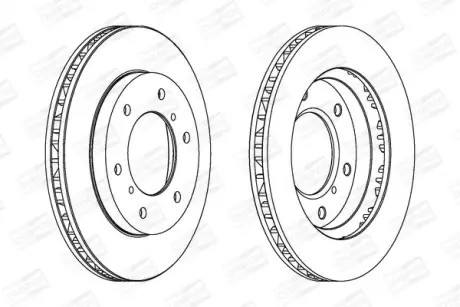 Диск тормозной передний (кртано 2) Mitsubishi Pajero (II,III,IV), Pajero Sport I CHAMPION 562572CH