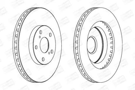 Диск тормозной передний (кртано 2) Toyota Auris (E15,E18), Camry (V4,V5), Rav 4 CHAMPION 562621CH