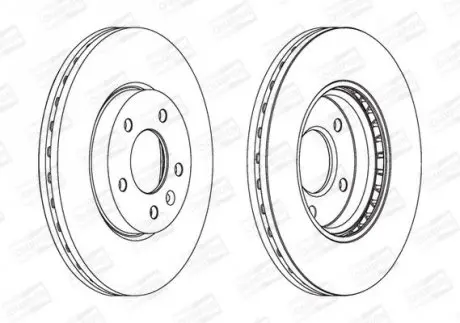 Диск тормозной передний (кратно 2шт.) CHEVROLET CRUZE (J300) 09-/OPEL ASTRA J (P10) 09-15 CHAMPION 562631CH