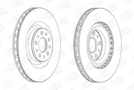 Диск тормозной передний (кртано 2) Fiat Doblo (10-)/ Opel Combo (12-) CHAMPION 562760CH