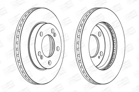Диск тормозной передний (кртано 2) SsangYong Actyon I, Kyron (05-), Rexton/Rexto CHAMPION 562785CH