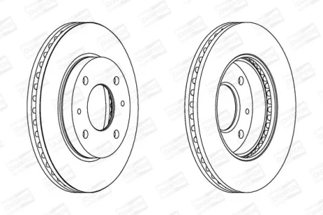 Гальмівний диск перед. Coupe/Elantra/Lantra/Matrix/Sonata 95-10 1.5-2.5 компл. 2шт CHAMPION 562806CH