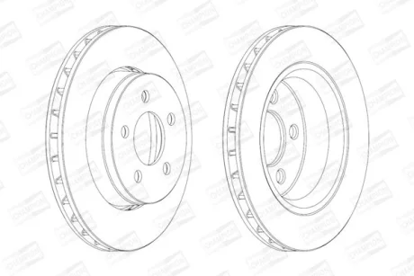 Гальмівний диск перед. CHEROKEE (KK)/COMPASS (MK49) 06- компл. 2шт CHAMPION 563041CH