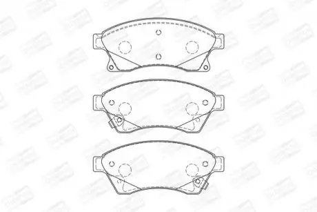 Колодки гальмівні дискові передні CHEVROLET AVEO Saloon (T300) 11-, CRUZE (J300) 09-|OPEL ASTRA J (P10) 09-15 CHAMPION 573332CH