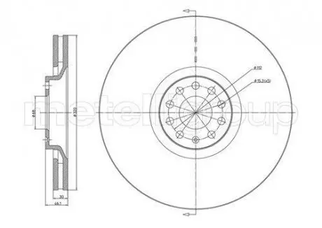 Тормозной диск A4/A6/Allroad/Exeo (97-13) CIFAM 800-705C