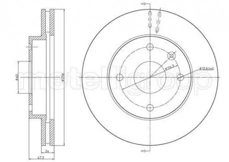 Тормозной диск перед. Lacetti 05- (256x24) CIFAM 800-719
