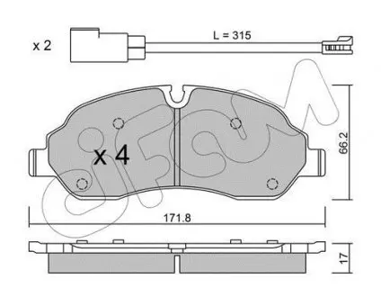 Тормозные колодки пер. Ford Transit 2.0- 2.2 13- CIFAM 822-1032-0