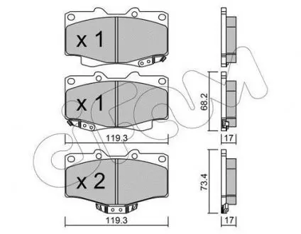 Тормозные колодки пер. Land Cruiser/Hilux/4 Runner/Taro 89- CIFAM 822-129-2