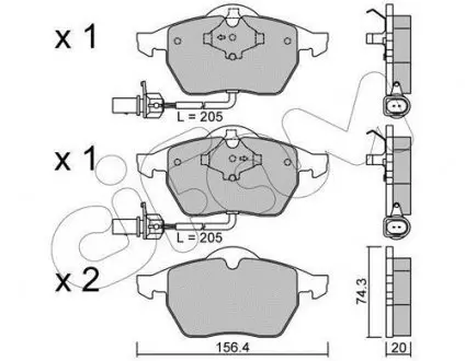 Тормозные колодки пер. Passat B5/Audi A4/A6 00-05 CIFAM 822-181-3