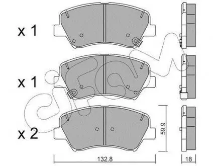 Гальмівні колодки пер. Ceed/Cerato/Elantra/Equus/i30 (09-21) CIFAM 822-944-0