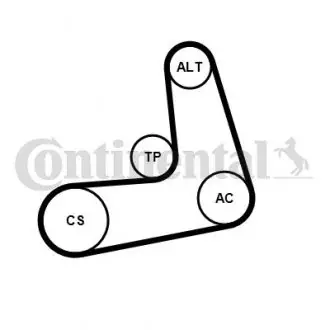 Комплект ремня генератора BMW 1 (F20)/3 (F30/F80)/5 (F10)/X1 (E84) 2.0 N20/N26 11-18 CONTINENTAL 6PK1005K2