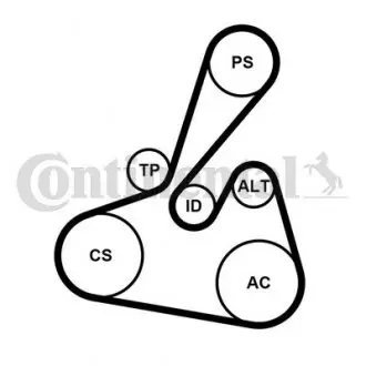 Комплект (ремінь+ролики) CONTINENTAL 6PK1502EXTRAK1