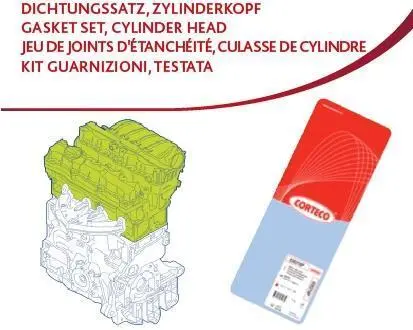 Комплект прокладок (верхній) Audi A6/100/80 2.6/2.8 91-97 CORTECO 418233P