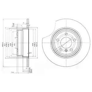 Диск гальмівний BMW X5(E53) "R D=324mm "00-07 Delphi BG3629