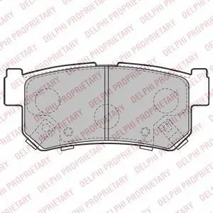 Комплект гальмівних колодок задн, SSANGYONG ACTYON I, ACTYON SPORTS I, ACTYON SPORTS II, KORANDO, KYRON, MUSSO, MUSSO SPORTS, REXTON / REXTON II, REXTON W / REXTON, RODIUS II 2.0D-3.2 06.96- Delphi LP2127