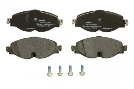 Комплект тормозных колодок Перёд AUDI A1, A3, Q3 SEAT LEON SKODA KAROQ, OCTAVIA III VW ARTEON, ARTEON SHOOTING BRAKE, CADDY ALLTRACK, CADDY ALLTRACK/MINIVAN, CADDY IV 1.0-Electric 04.12- Delphi LP3584